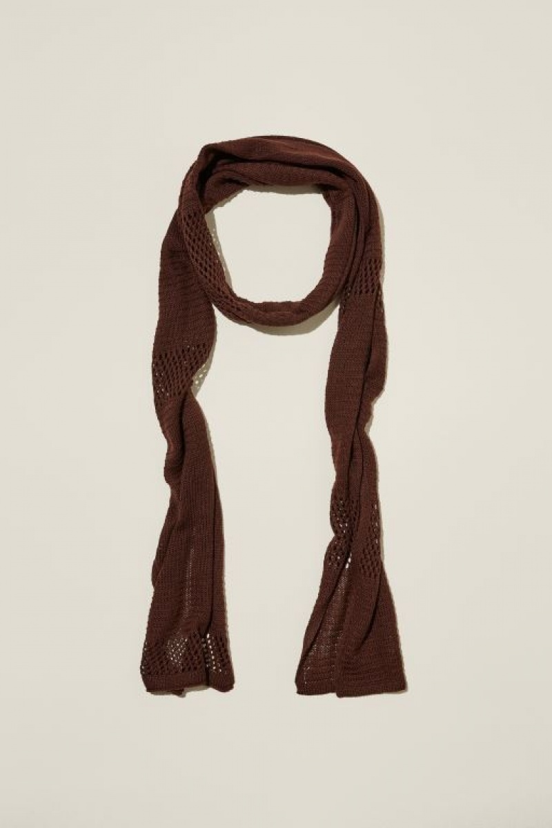 Cotton On Cara Skinny Scarf Women\'s Hats Choc | 0yvrxC9fW3z