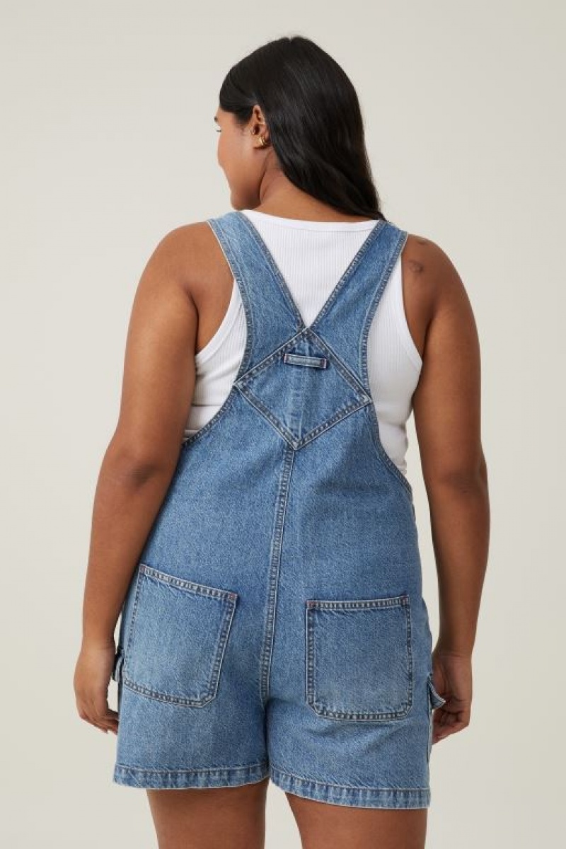 Cotton On Cargo Denim Overall Women's Shorts Blue | N6MLQjJYDWk
