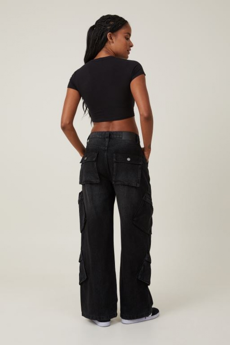 Cotton On Cargo Super Baggy Jean Women's Pants Black | GMsKJM5bNiV