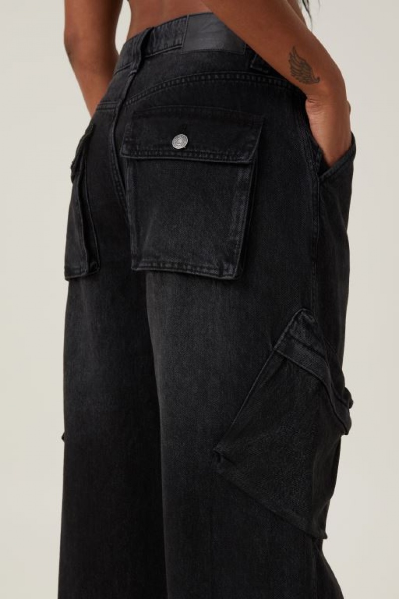 Cotton On Cargo Super Baggy Jean Women's Pants Black | GMsKJM5bNiV