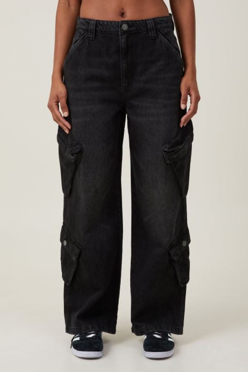 Cotton On Cargo Super Baggy Jean Women's Pants Black | GMsKJM5bNiV