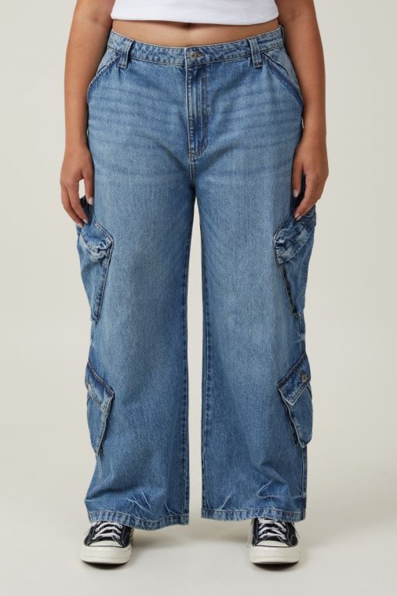 Cotton On Cargo Super Baggy Women's Jeans Blue | sE4ieAsMVGZ