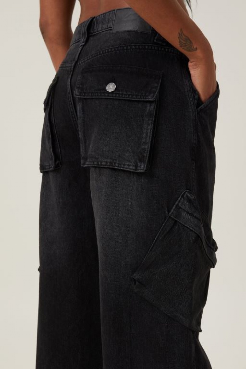 Cotton On Cargo Super Baggy Women's Jeans Black | eOaNZmIuJVf