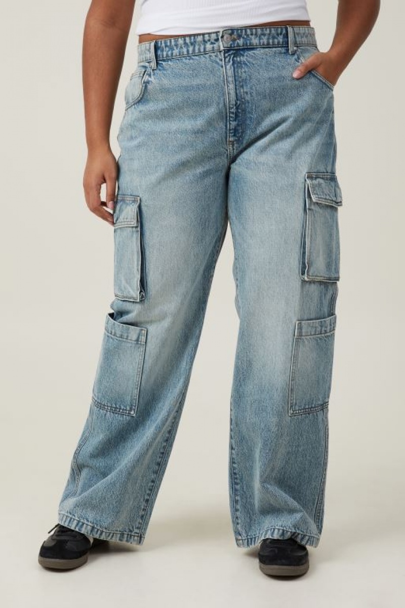 Cotton On Cargo Wide Leg Jean Women's Pants Blue | XVfc2R3hjwy