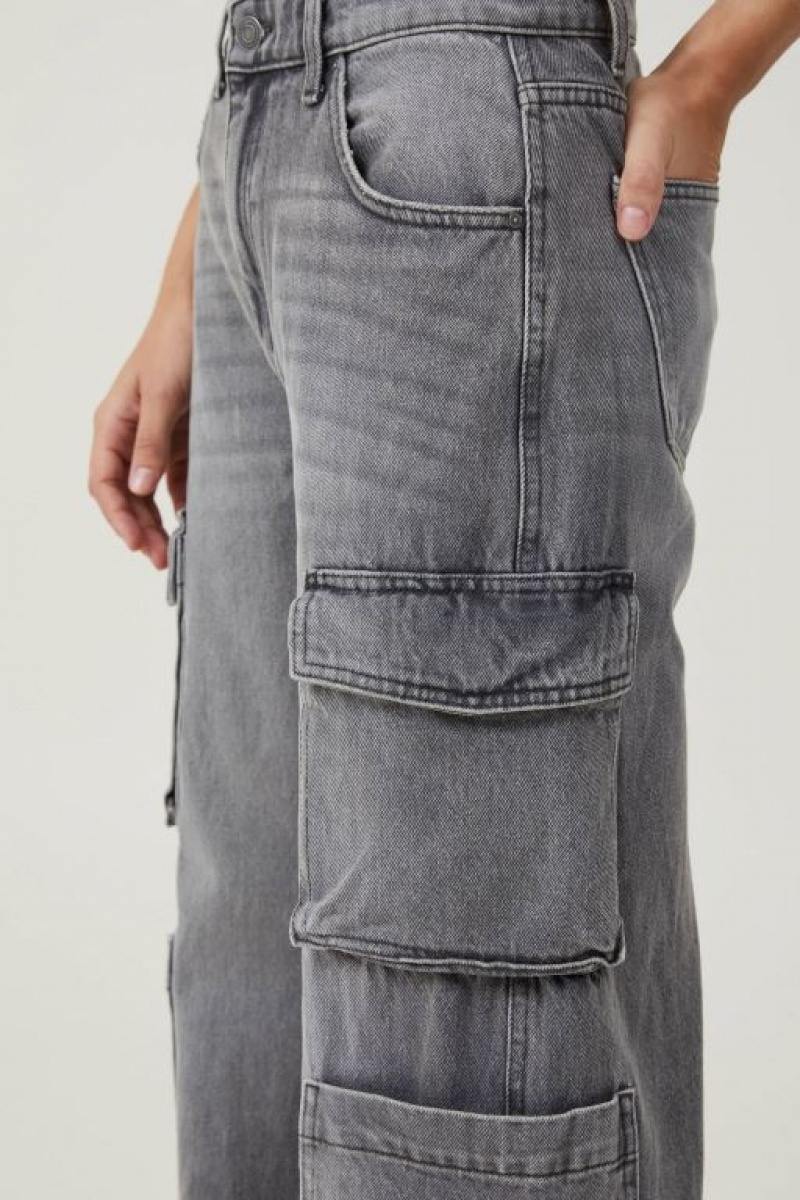 Cotton On Cargo Wide Leg Jean Women's Pants Grey | coAHfpPLVjG