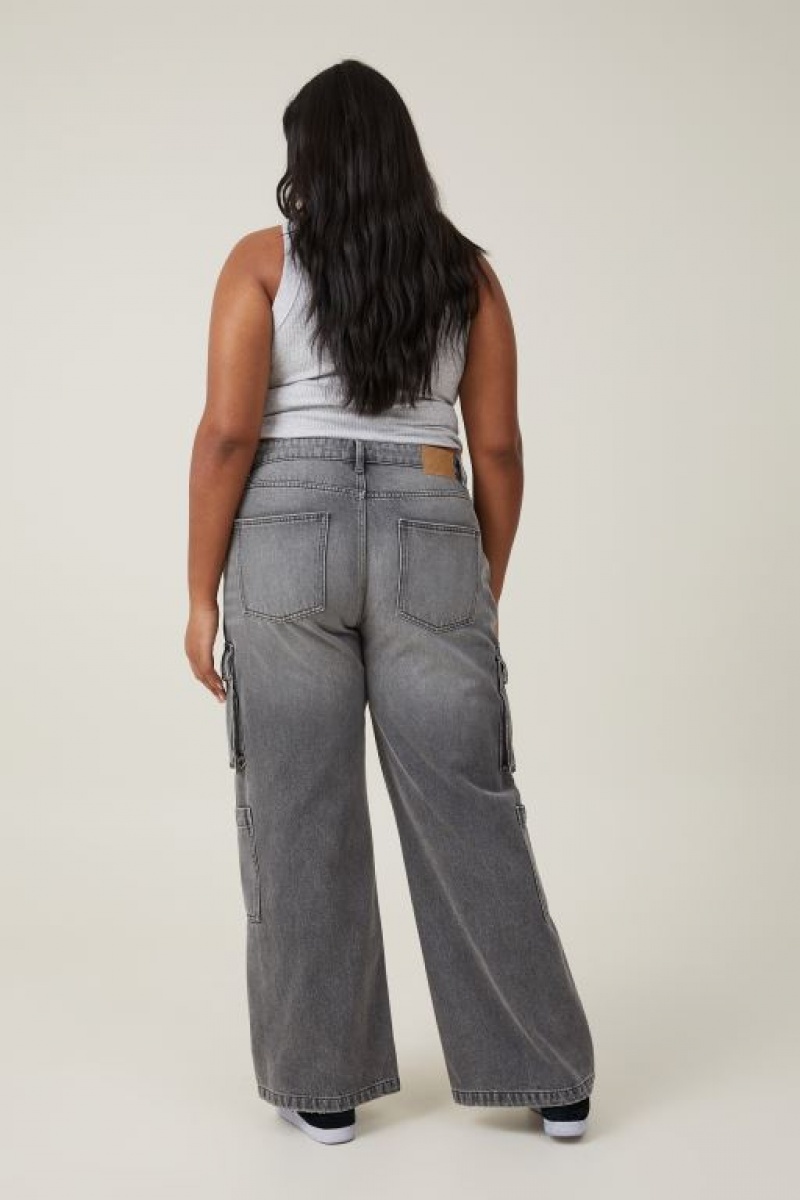 Cotton On Cargo Wide Leg Jean Women's Pants Grey | coAHfpPLVjG