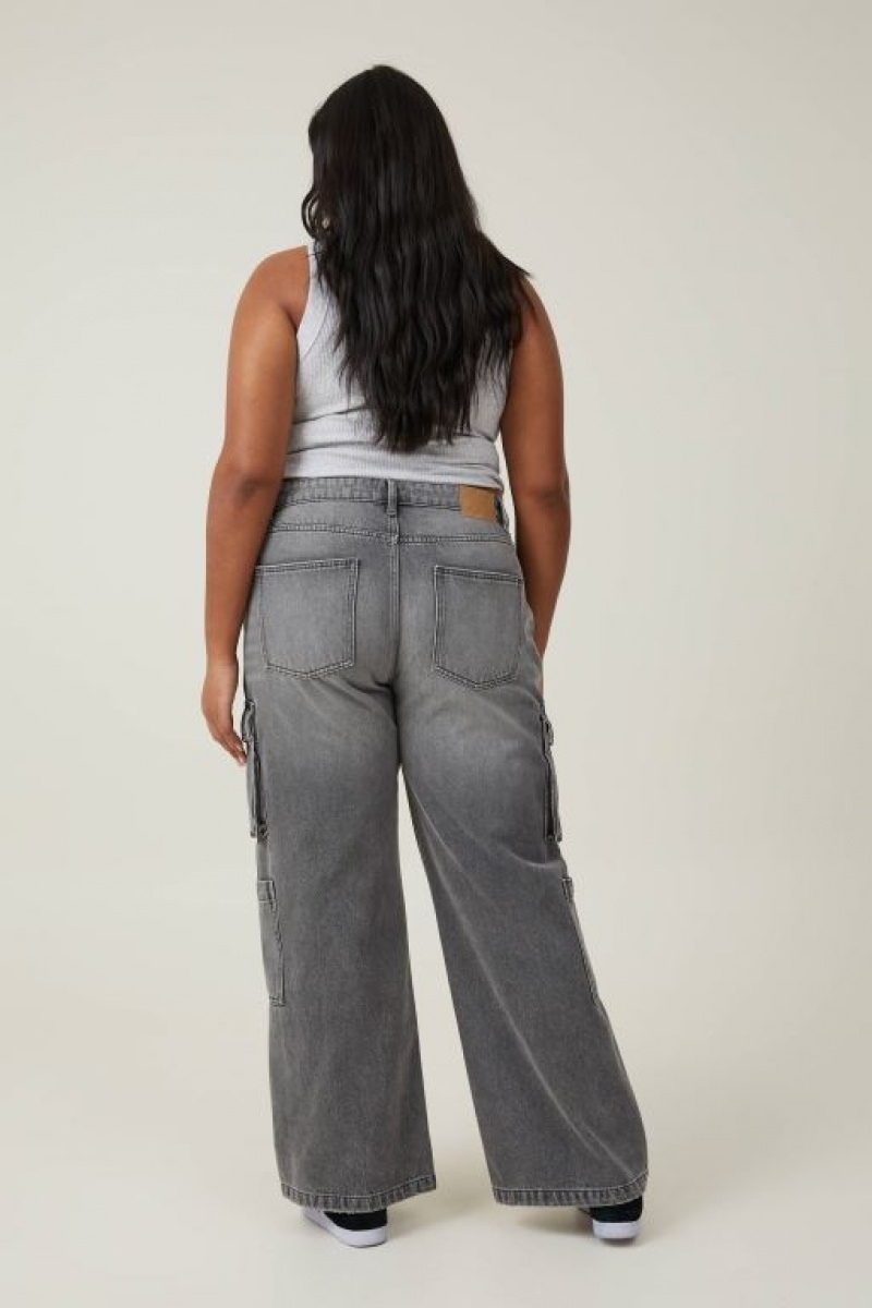 Cotton On Cargo Wide Leg Women's Jeans Grey | HKHT7uZ3JYp