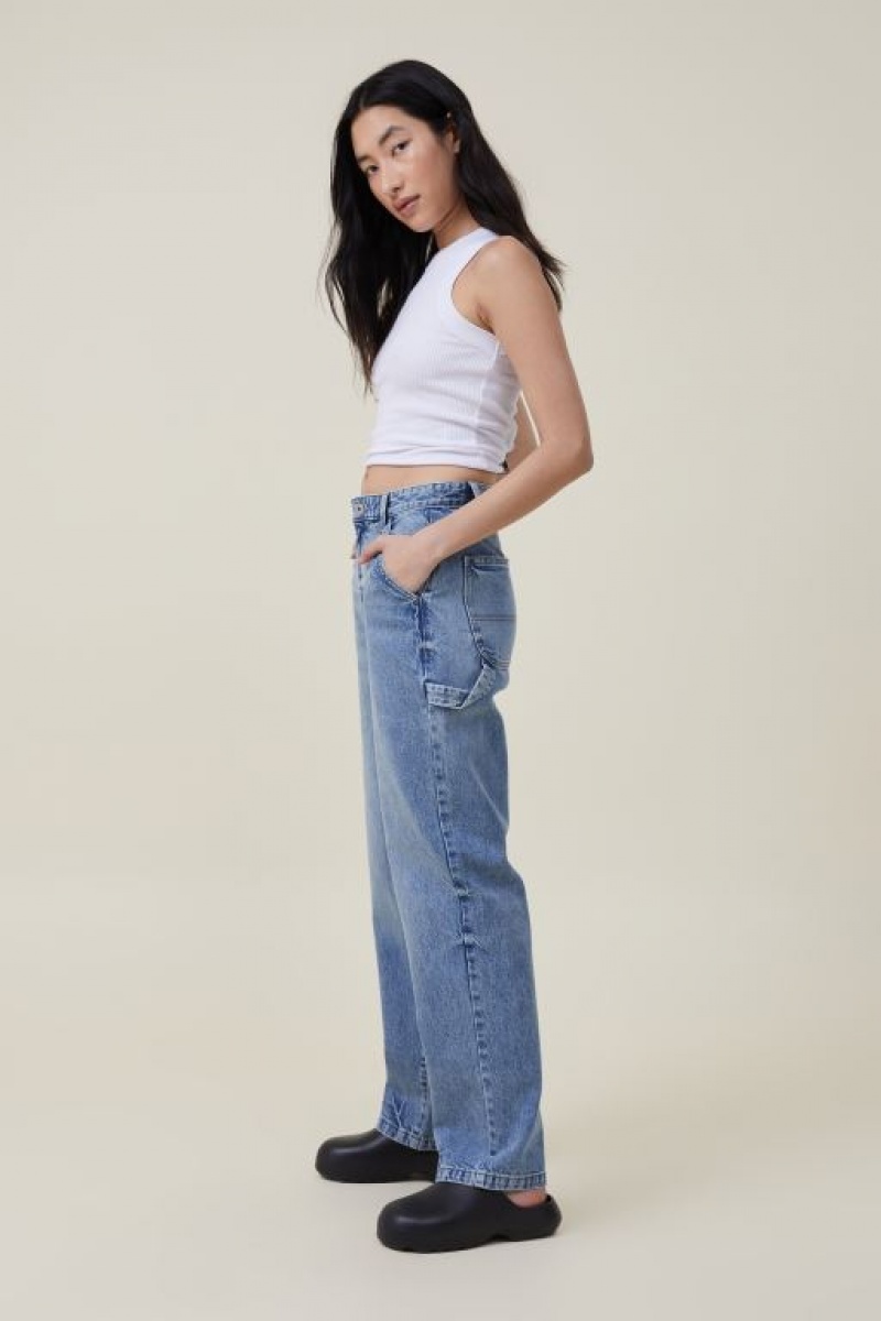 Cotton On Carpenter Jean Women's Pants Blue | xNbAJtBfHTi