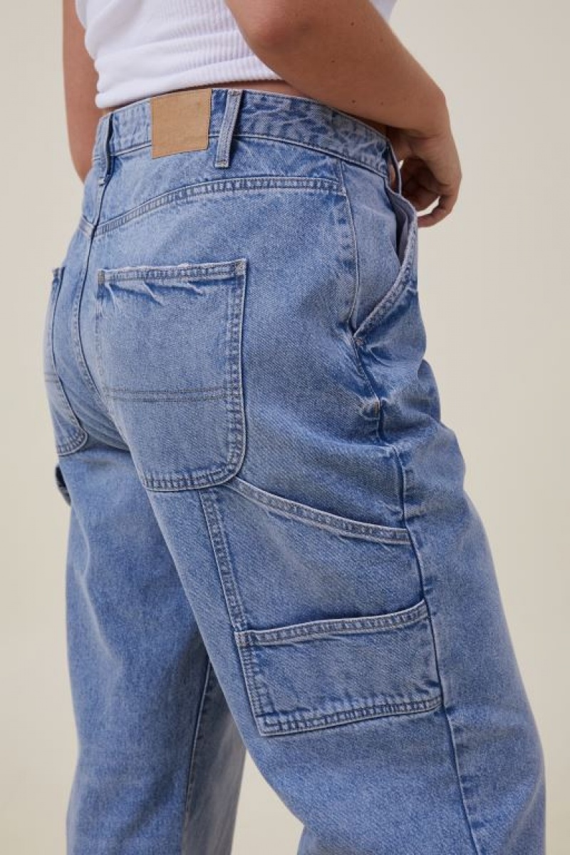 Cotton On Carpenter Jean Women's Pants Blue | xNbAJtBfHTi