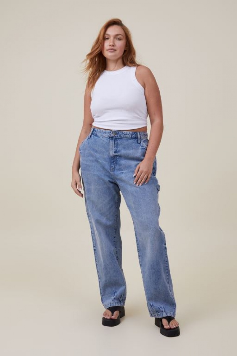 Cotton On Carpenter Jean Women's Pants Blue | xNbAJtBfHTi