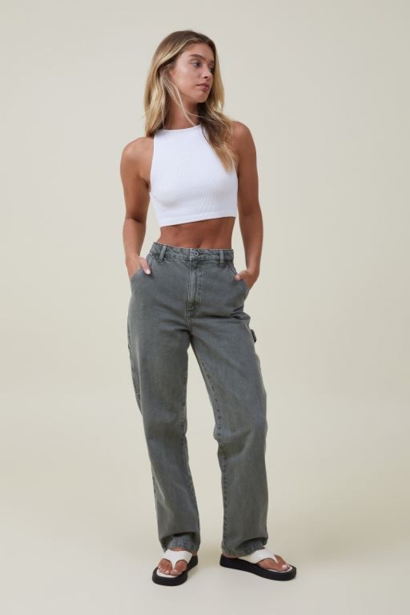 Cotton On Carpenter Jean Women's Pants Green | q440AqFxWB1
