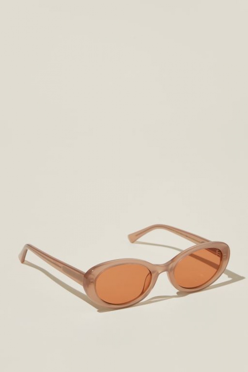 Cotton On Carter Oval Women's Sunglasses Brown | Lnh50MRTFK8