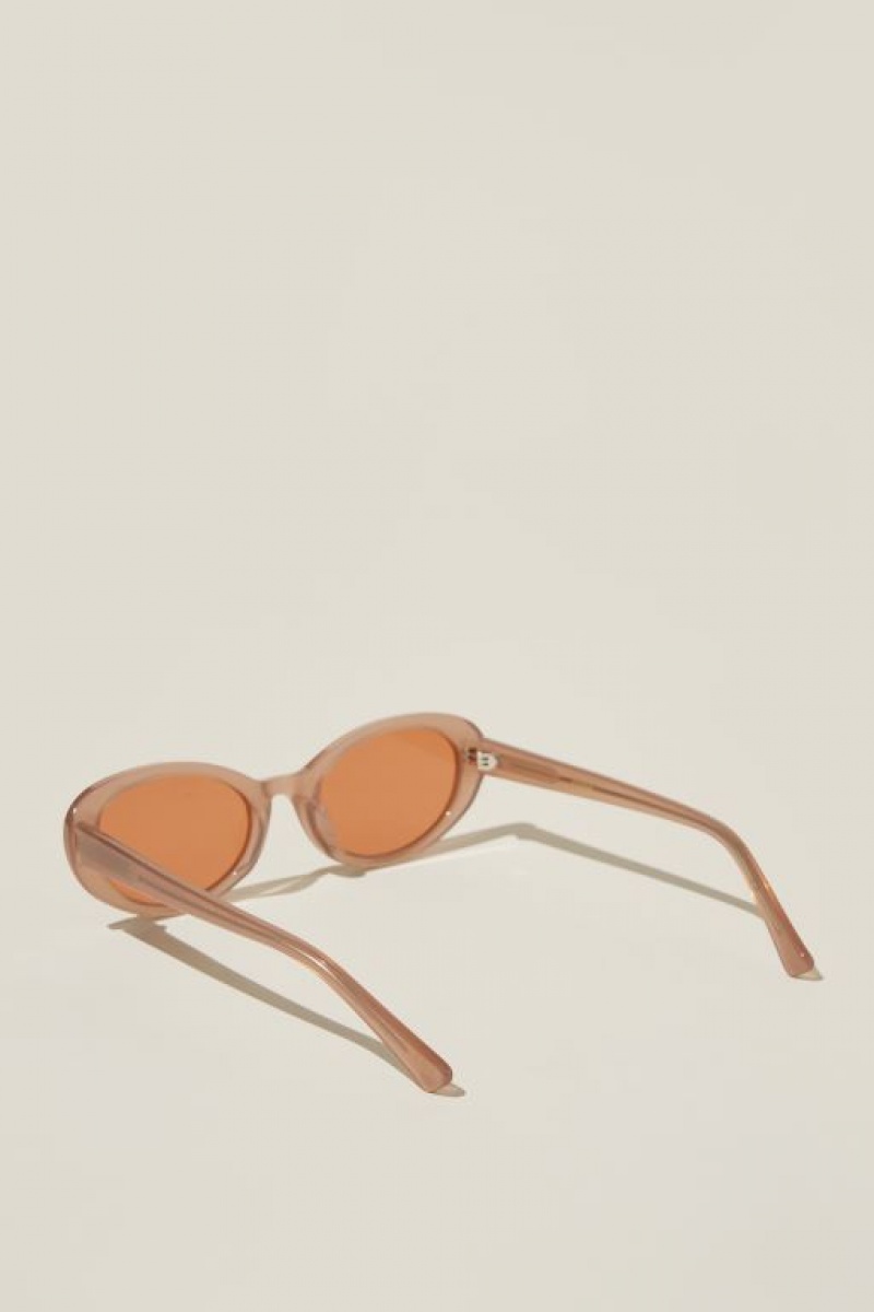 Cotton On Carter Oval Women's Sunglasses Brown | Lnh50MRTFK8
