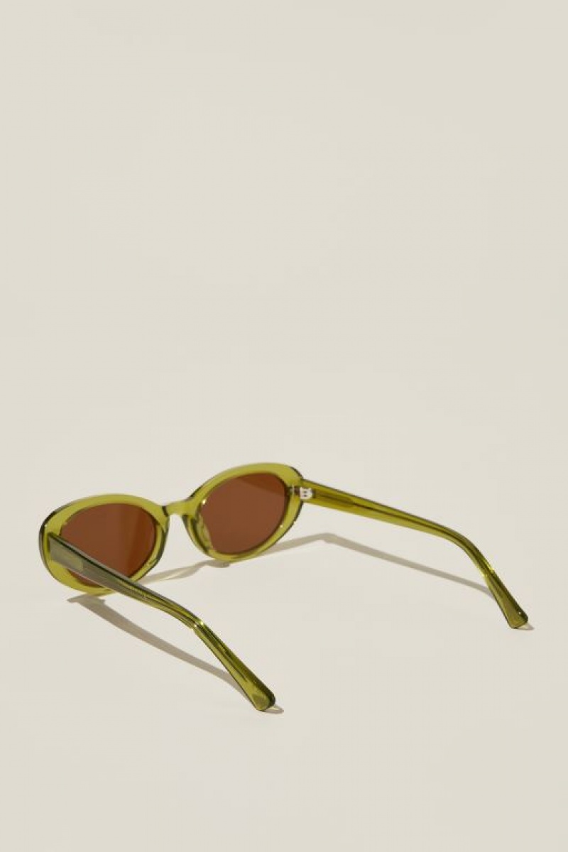 Cotton On Carter Oval Women's Sunglasses Green | JbPDt3IMkMw