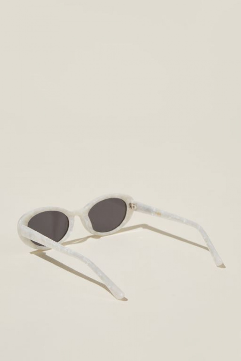 Cotton On Carter Oval Women's Sunglasses Pearl | IsAxwFM3qJ5