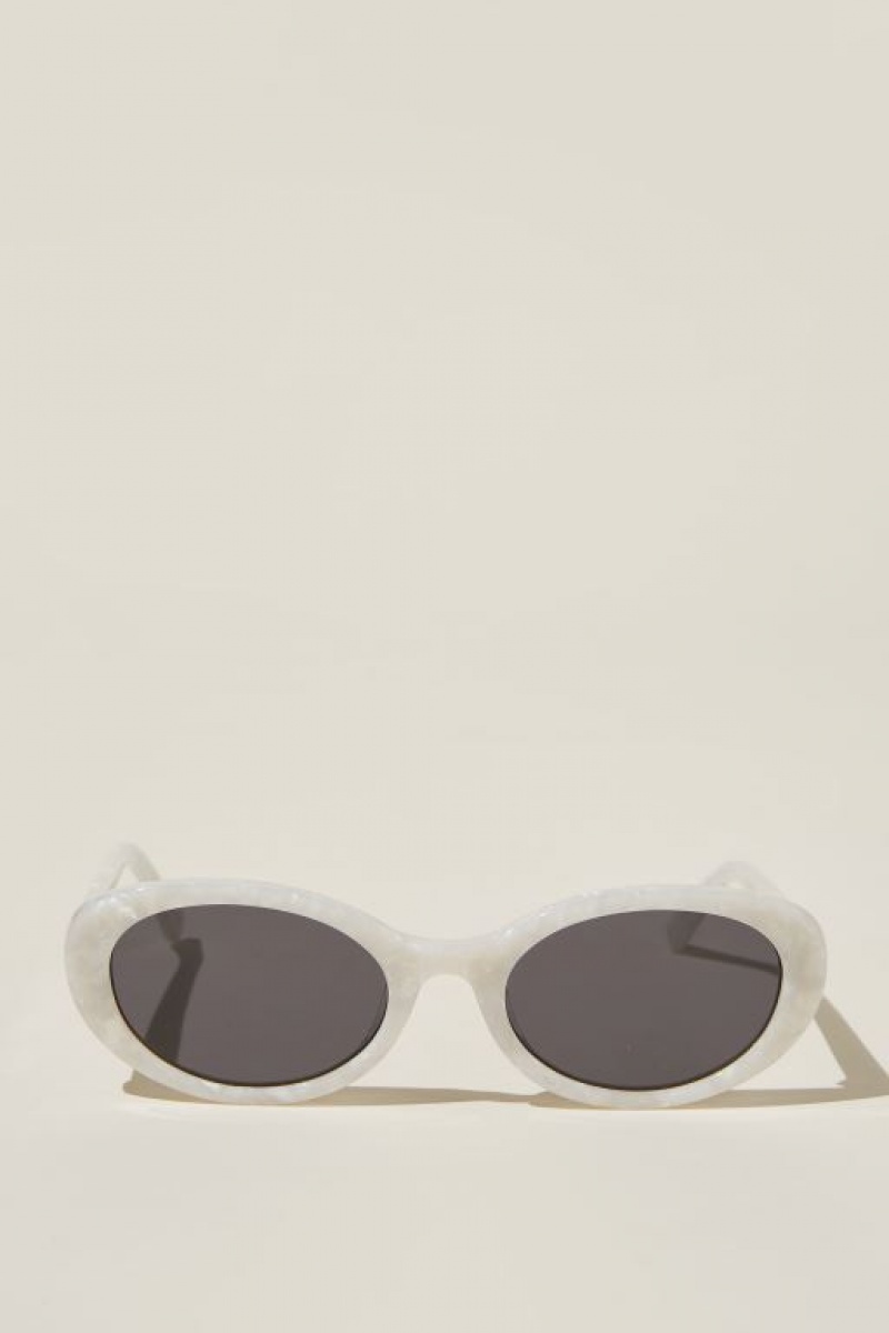 Cotton On Carter Oval Women\'s Sunglasses Pearl | IsAxwFM3qJ5