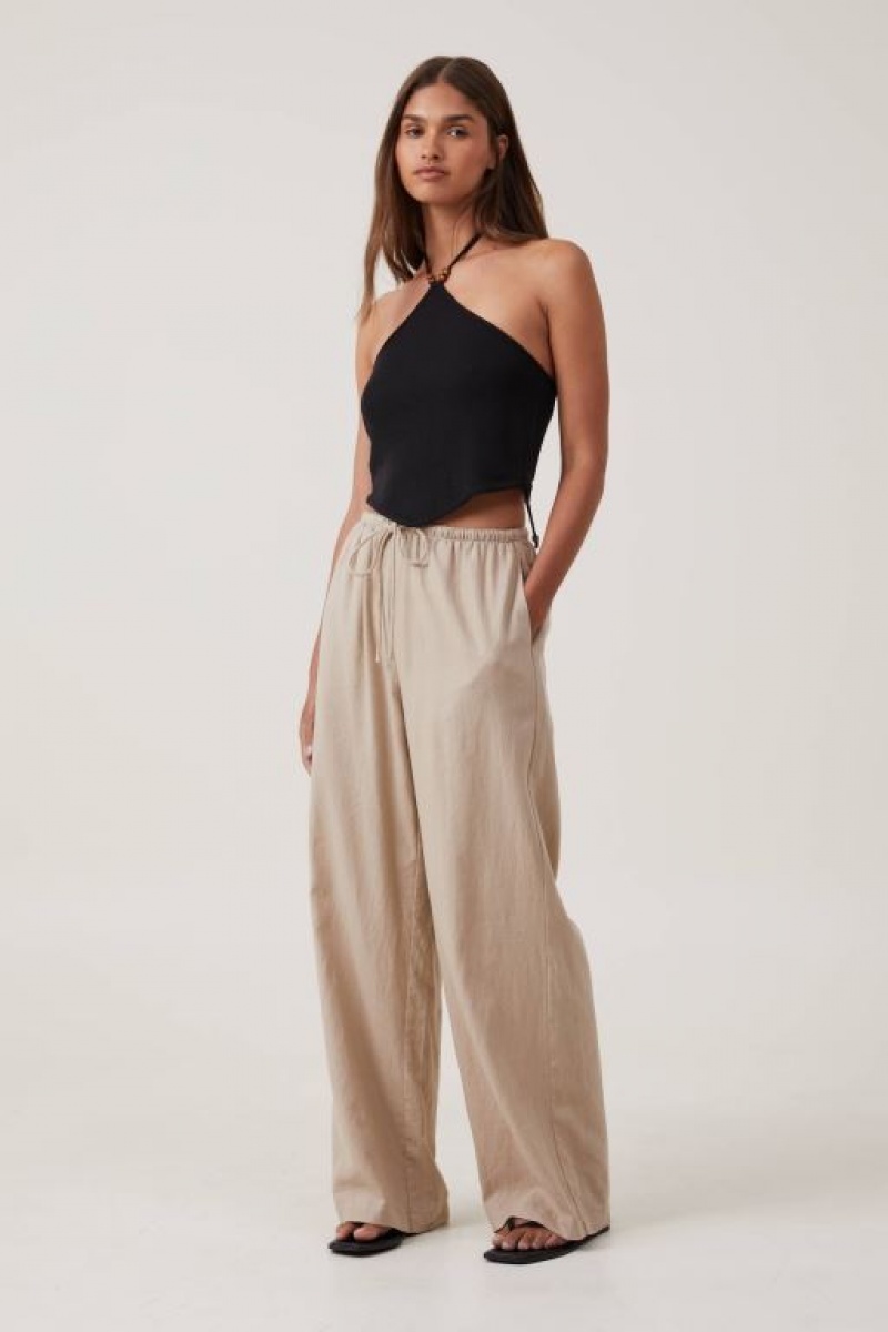 Cotton On Cassie Beaded Halter Women's Tanks Black | ALo07BWnahM
