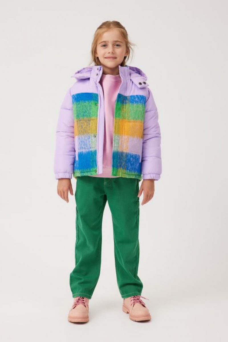 Cotton On Charlotte Puffer Girls' Jackets Purple | BtTqZeT2VmJ
