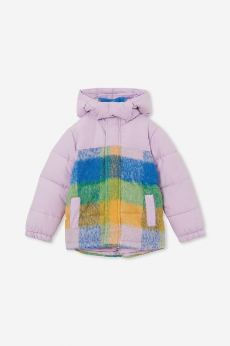 Cotton On Charlotte Puffer Girls' Jackets Purple | BtTqZeT2VmJ