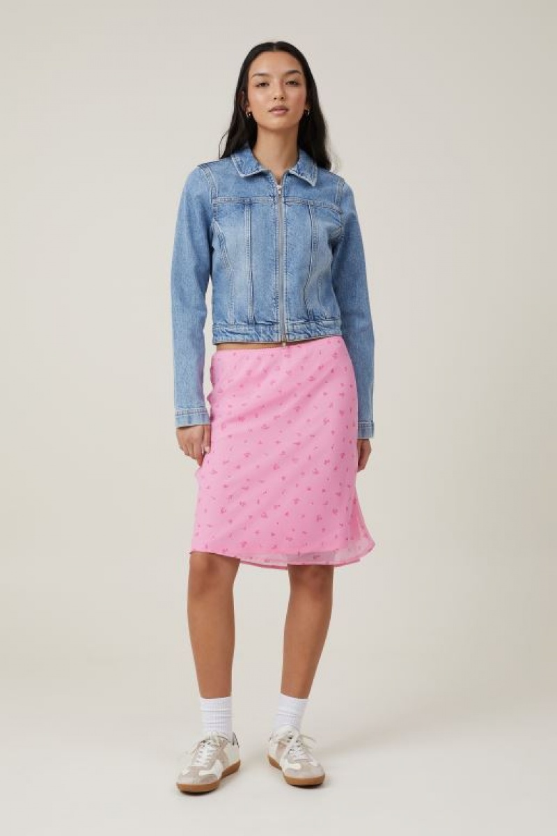 Cotton On Chiffon Slip Women's Skirt Pink | wk1QbreaW6W