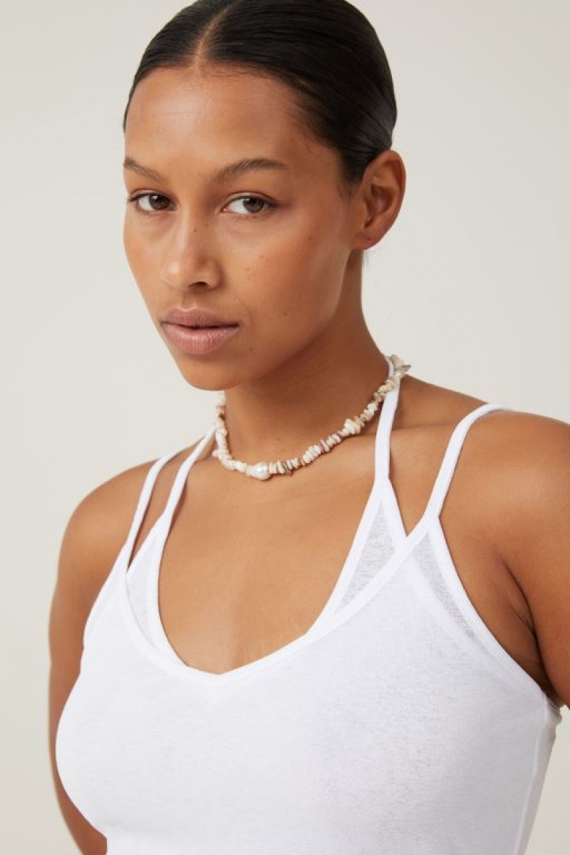 Cotton On Chloe Multi Strap Women's Cami White | eMvSRdM9Epq