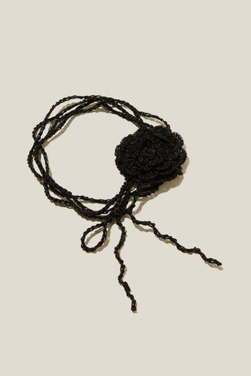 Cotton On Choker Necklace Women\'s Jewellery Rose Black | yQllmknWKqE
