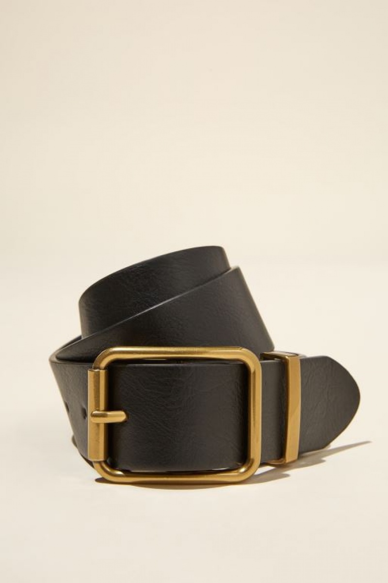 Cotton On Chunky Dad Women\'s Belts Black / Gold | kYn0tT7wYF1