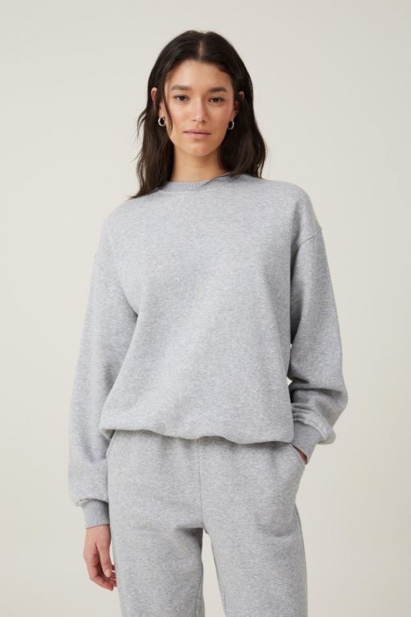 Cotton On Classic Crew Sweatshirt Women\'s Track Pants Grey | qoj9c0NmcBh