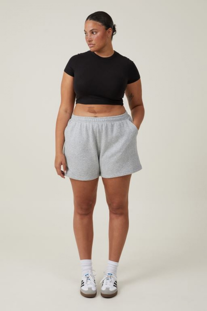 Cotton On Classic Fleece Short Women's Track Pants Grey | uxTam5qPJXm