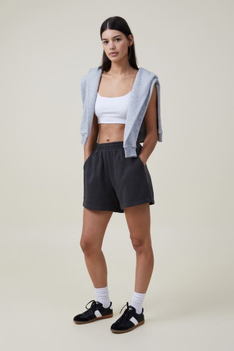 Cotton On Classic Washed Fleece Short Women's Track Pants Black | q59kN5rOilB
