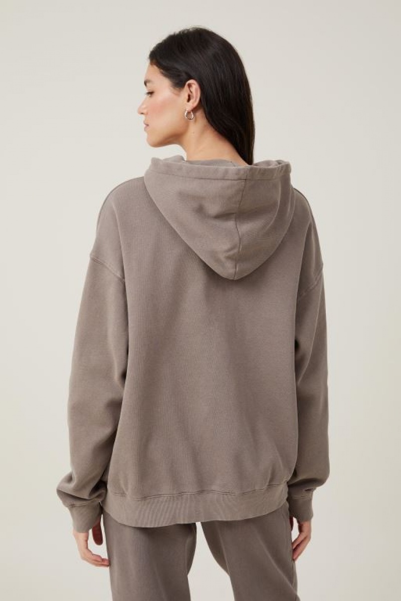 Cotton On Classic Washed Hoodie Women's Jumpers Beige | 9SS7VC7OBOW