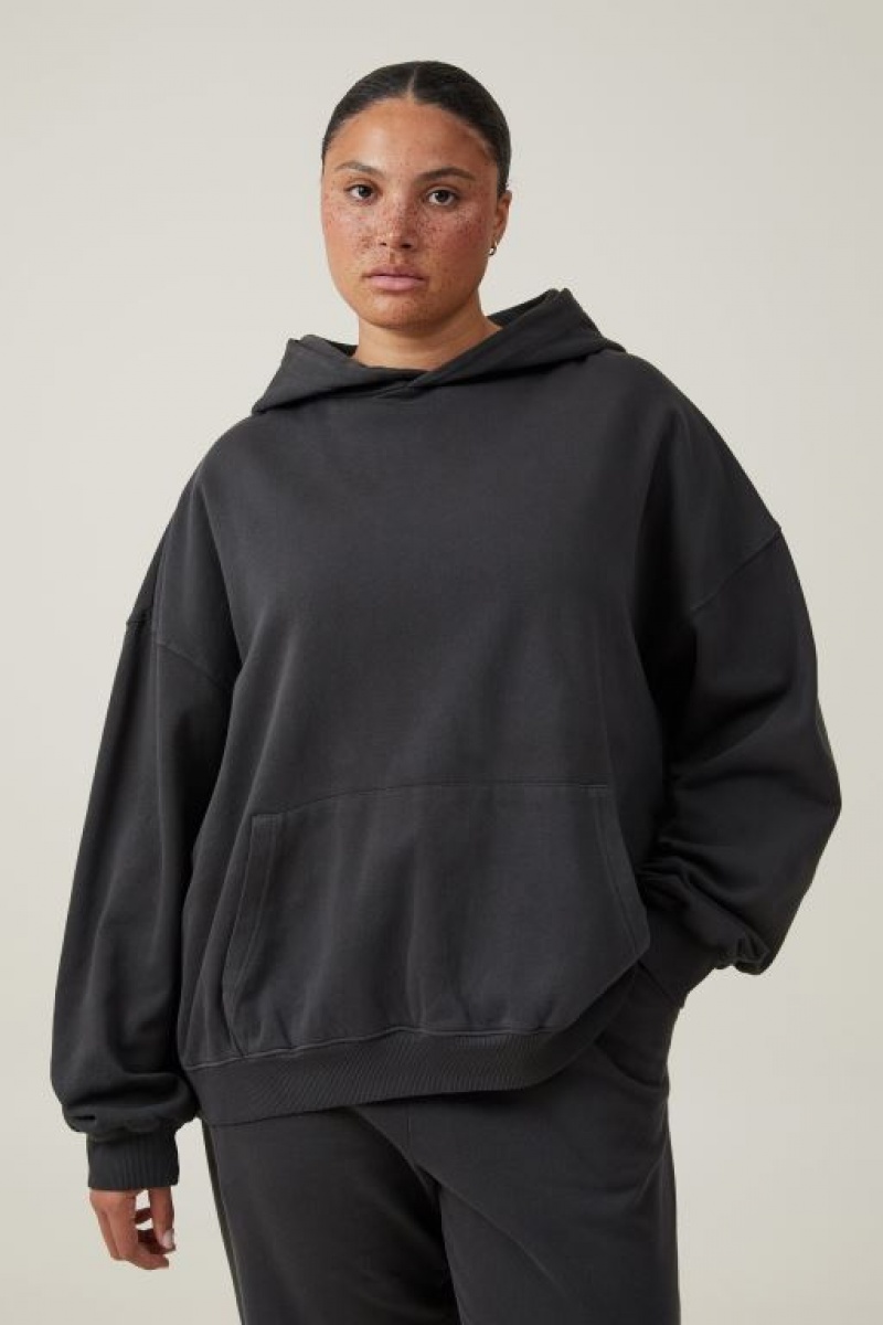Cotton On Classic Washed Hoodie Women's Jumpers Black | uaAmd6OKu61