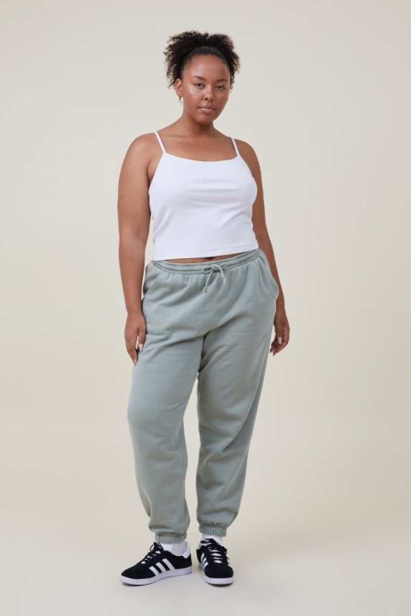 Cotton On Classic Washed Track Women's Pants Olive | zgvNRLIQzeZ