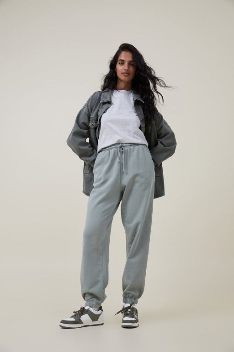 Cotton On Classic Washed Track Women's Pants Olive | zgvNRLIQzeZ