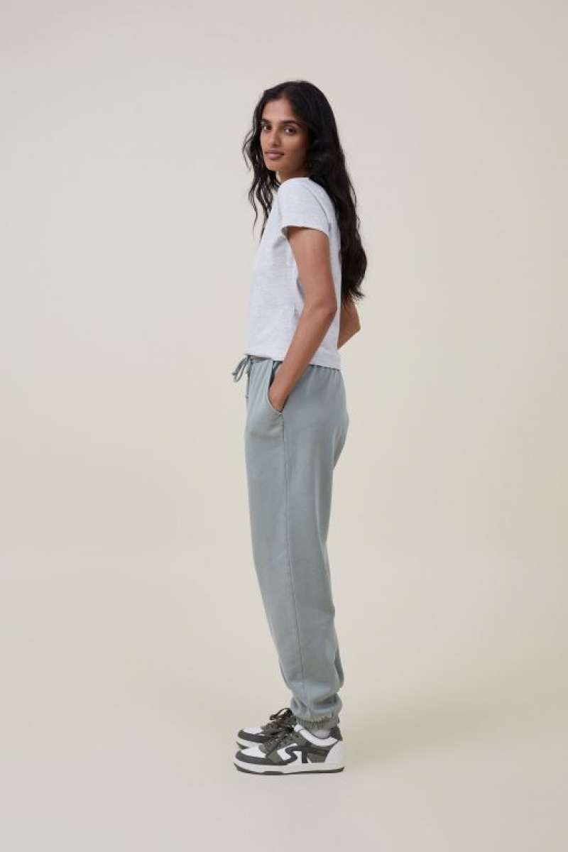Cotton On Classic Washed Track Women\'s Pants Olive | zgvNRLIQzeZ