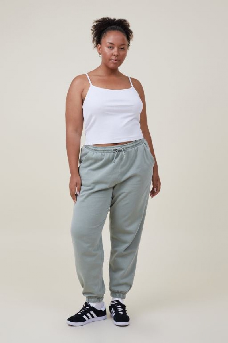 Cotton On Classic Washed Track Women's Track Pants Olive | IzA4y4ZrrYf