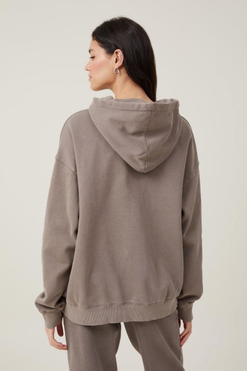 Cotton On Classic Washed Women's Hoodie Beige | zHUVR5qYEf5