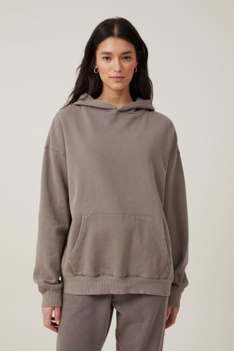 Cotton On Classic Washed Women\'s Hoodie Beige | zHUVR5qYEf5