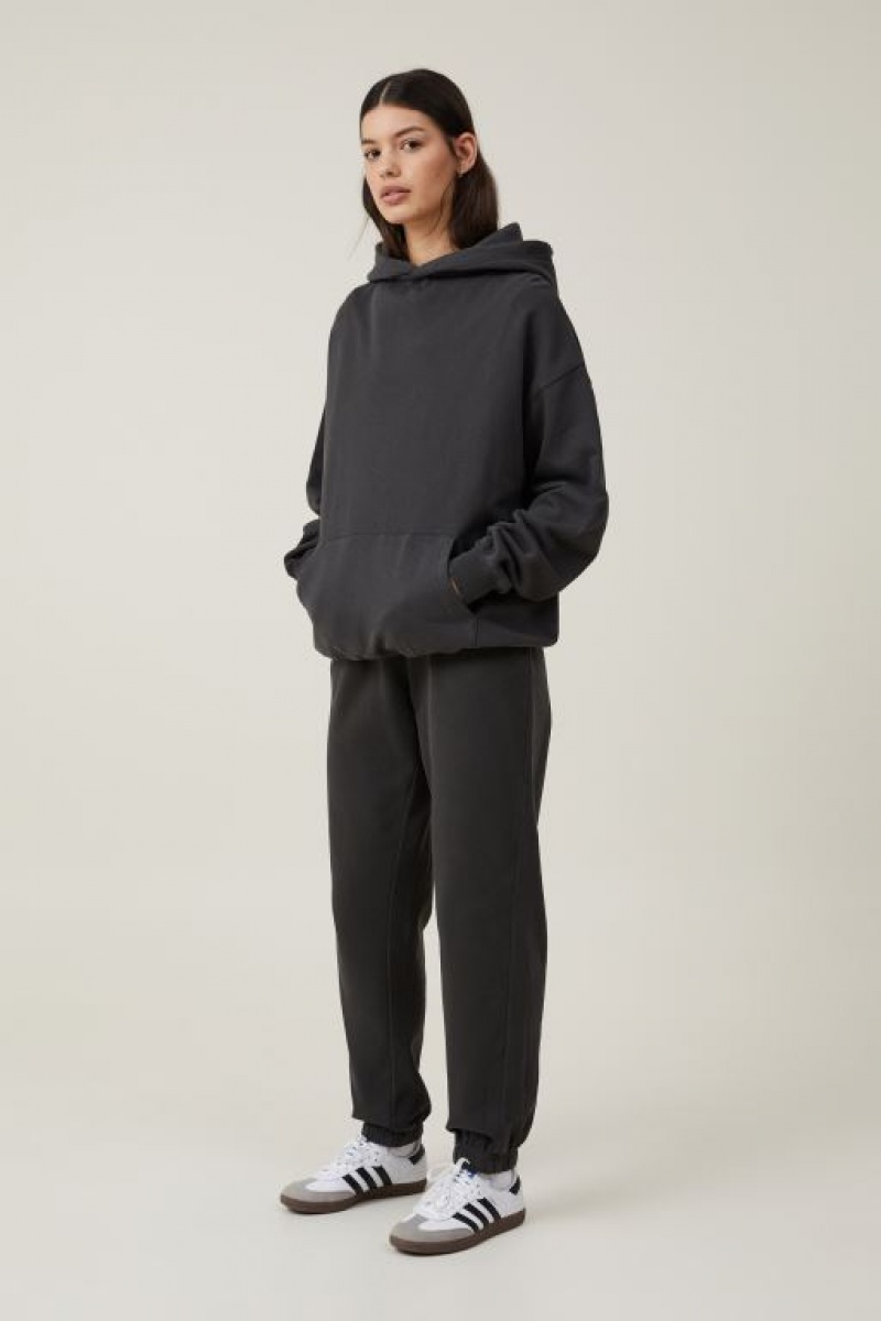 Cotton On Classic Washed Women's Hoodie Black | uBL9FzNcohX