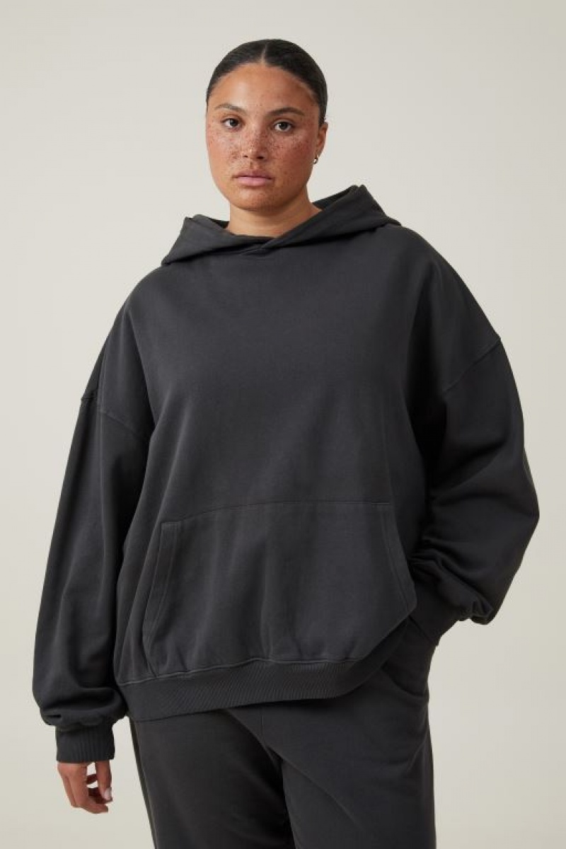 Cotton On Classic Washed Women's Hoodie Black | uBL9FzNcohX