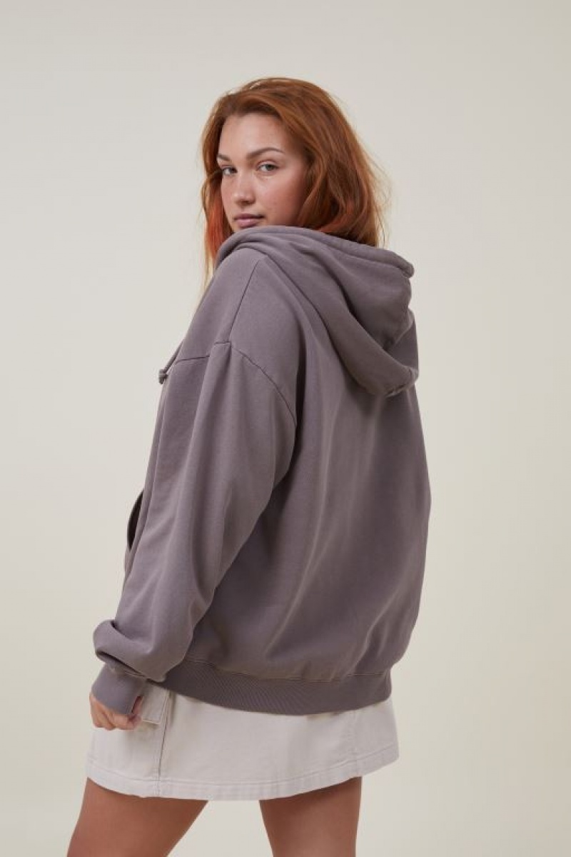 Cotton On Classic Washed Zip-Through Women's Hoodie Beige | pB9CsfxP5de
