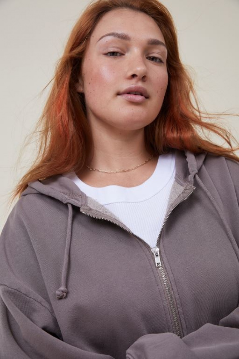 Cotton On Classic Washed Zip-Through Women's Hoodie Beige | pB9CsfxP5de