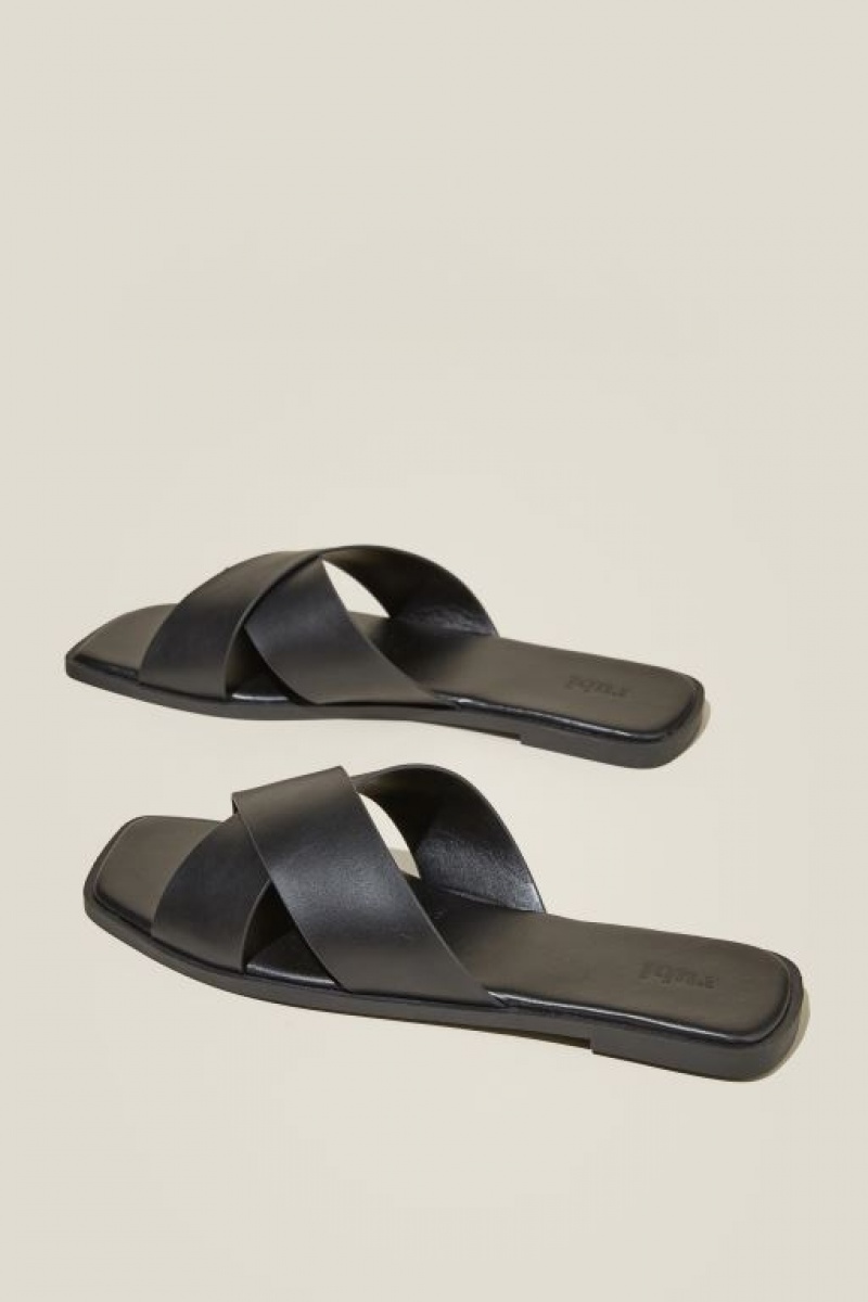 Cotton On Cloverly Crossover Slide Women's Sandals Black | TSAg90hvdLp