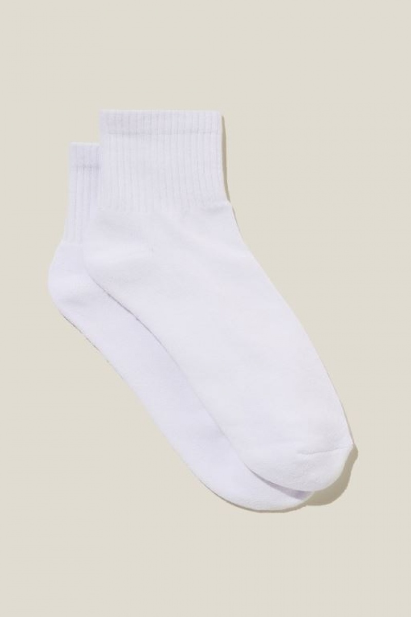 Cotton On Club House Quarter Crew Women\'s Socks White | WADiqZjAg8y
