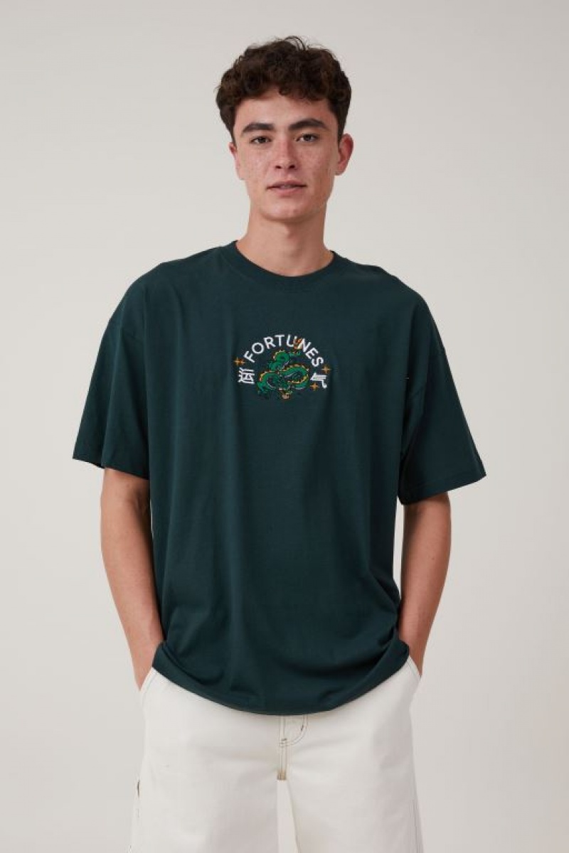 Cotton On Cny Vintage Oversized Men\'s Graphic T-Shirts Green | 7TZ1c7rPvXg