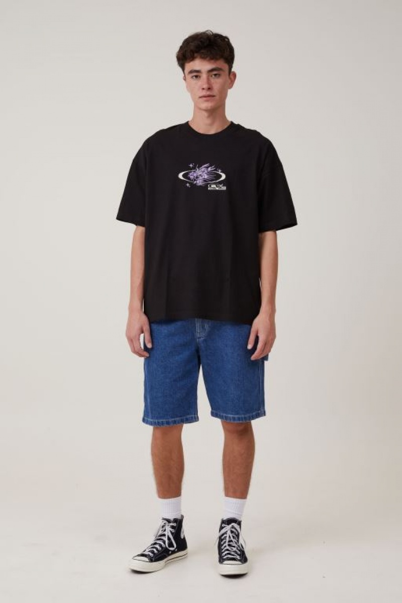 Cotton On Cny Vintage Oversized Men's Graphic T-Shirts Black | hmyUEJFVjrm
