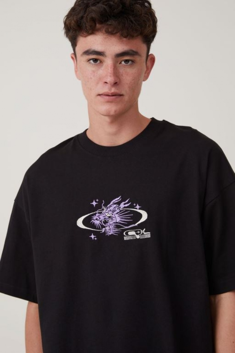 Cotton On Cny Vintage Oversized Men's Graphic T-Shirts Black | hmyUEJFVjrm