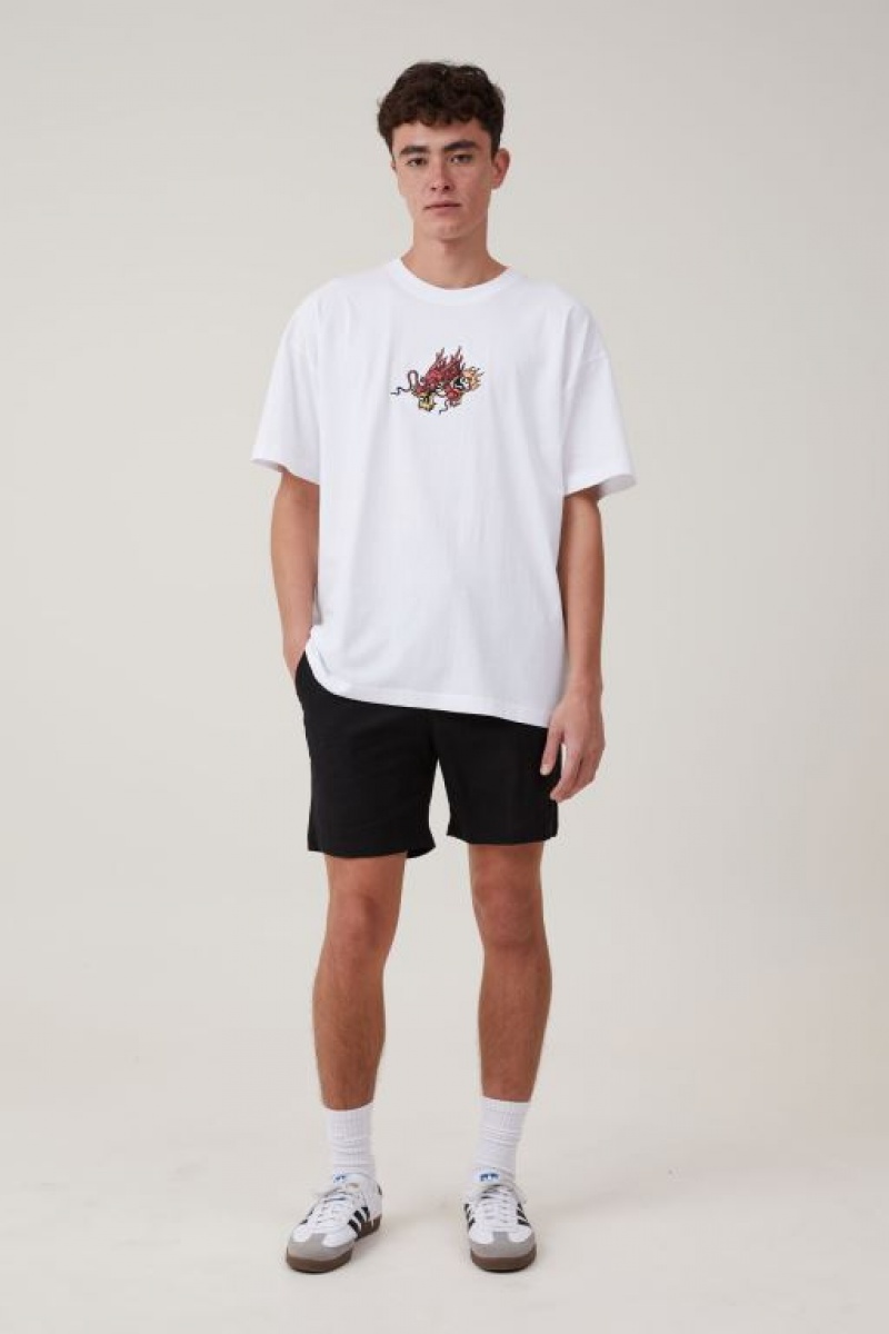 Cotton On Cny Vintage Oversized Men's Graphic T-Shirts White | 0QUiqWwiS6l