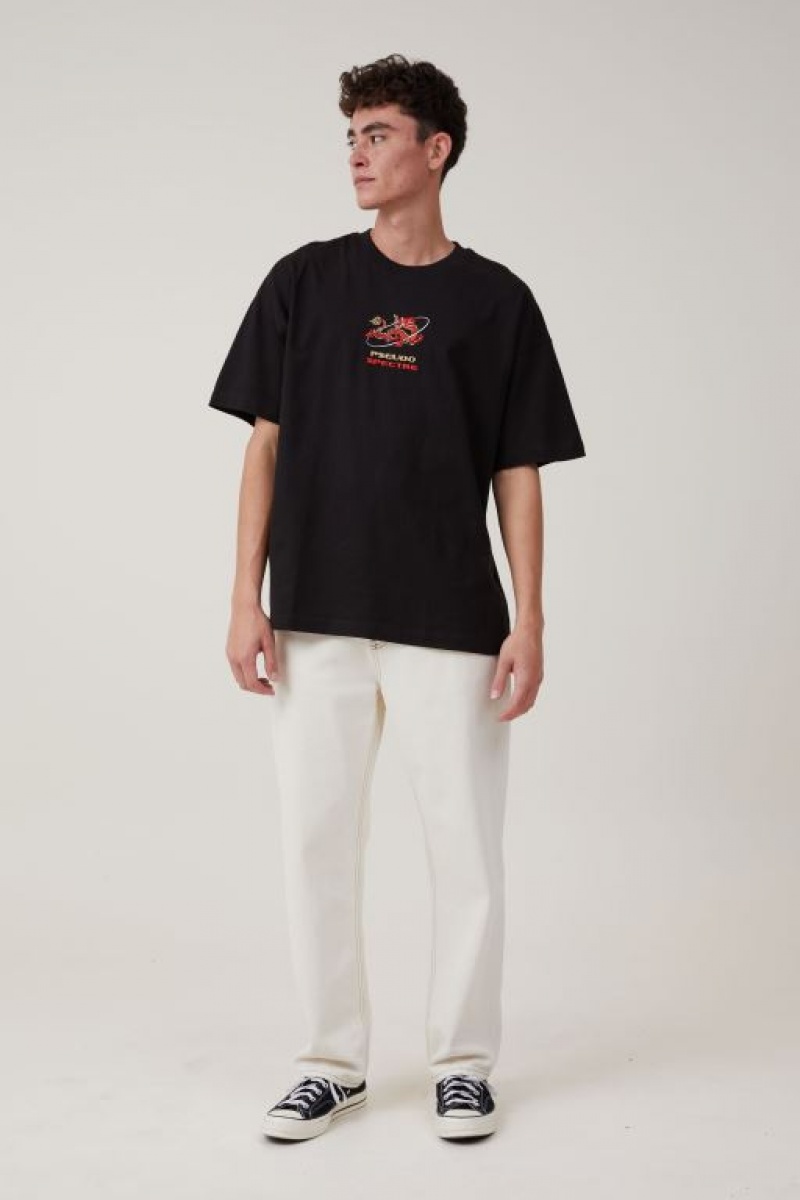 Cotton On Cny Vintage Oversized Men's Graphic T-Shirts Black | bAKkMI2tSjt