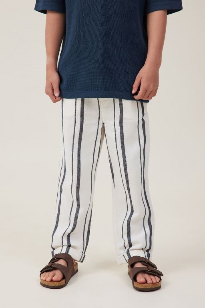 Cotton On Collab Relaxed Boys\' Jeans Navy Stripes | 3XQFKx81WT6